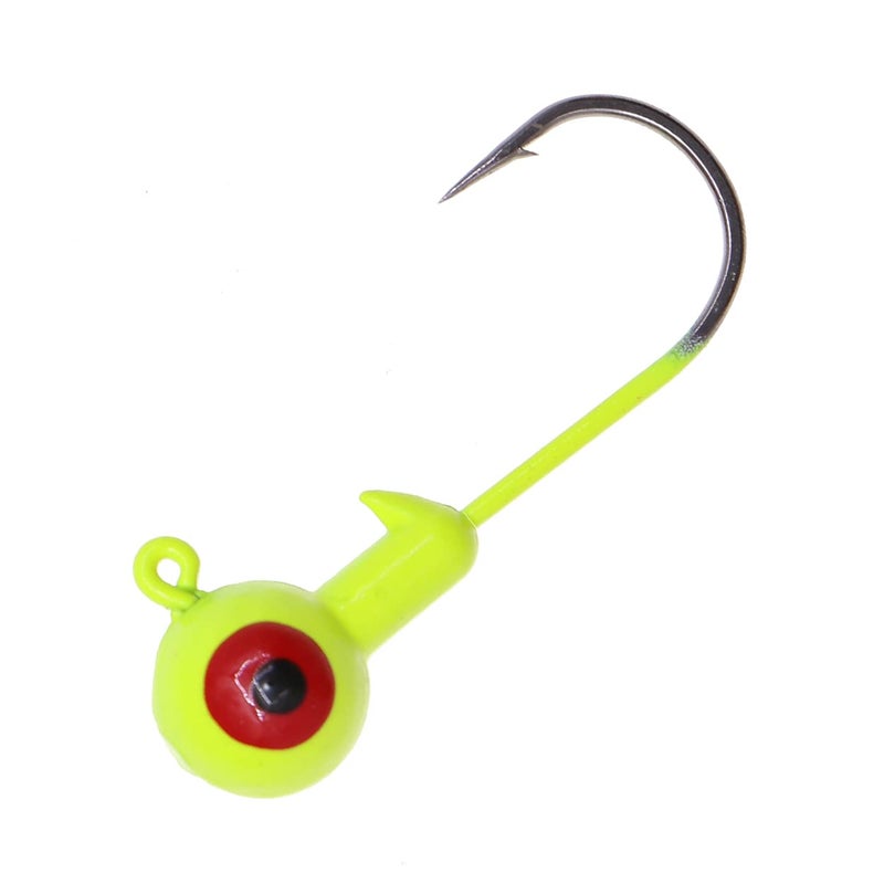 Temorah Fishing Lures Jig Heads,Ball Heads 1/32oz-1oz,Sharp Fishing Hooks for Freshwater or Saltwater (Fluorescent Chartreuse, 1/4OZ 40PCS) - Image 1